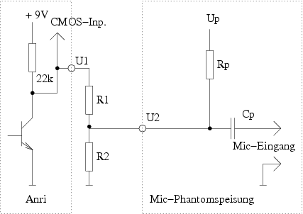 Schaltung mit R1 + R2