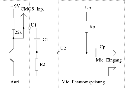 Schaltung mit C1 + R2