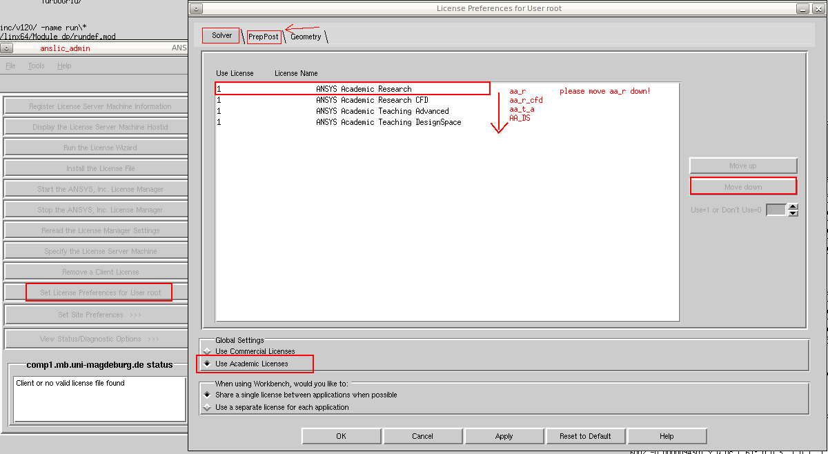 config ansys